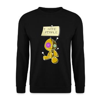 HATE PEOPLE - Unisex Pullover - Schwarz - Vorne - Alina (178cm) & Michal (187cm)