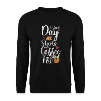 Wald Füchse Natur Niedlich - Unisex Pullover - Schwarz - Vorne - Alina (178cm) & Michal (187cm)