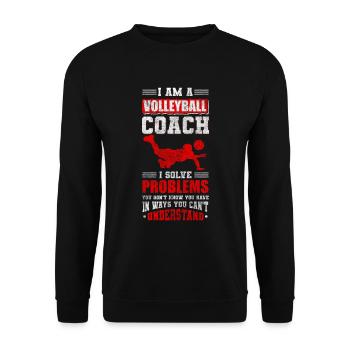 Volleyball Player Win Match - Unisex Sweatshirt - black - Front - Alina (178cm) & Michal (187cm)