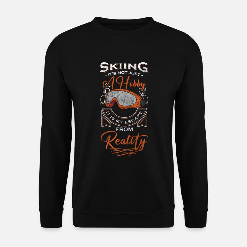 Skifahrer Skier Abfahrt Skiurlaub - Unisex Pullover - Schwarz