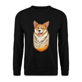 Dog Friend Dog Chest Bag Cadeau Welsh Corgi - Sweat-shirt Unisexe - noir - Devant - Alina (178cm) & Michal (187cm)