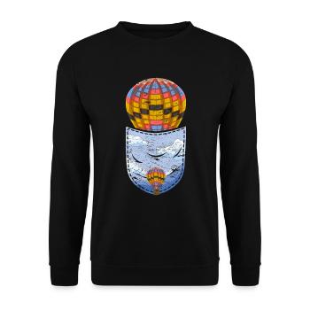 Balloon Chest Bag Balloonist Hot Air Balloon - Unisex Sweatshirt - black - Front - Alina (178cm) & Michal (187cm)