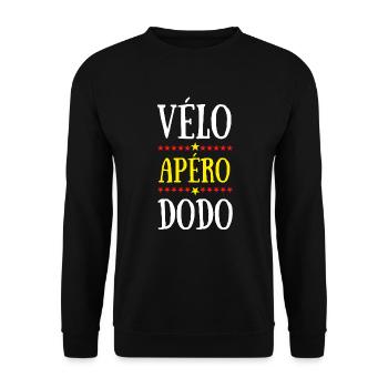 vélo apéro dodo - Sweat-shirt Unisexe - noir - Devant - Alina (178cm) & Michal (187cm)