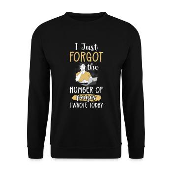Ich habe nur die Anzahl der Seiten vergessen, die - Unisex Pullover - Schwarz - Vorne - Alina (178cm) & Michal (187cm)