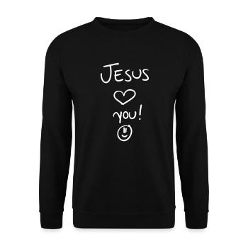 Jésus t'aime - Sweat-shirt Unisexe - noir - Devant - Alina (178cm) & Michal (187cm)