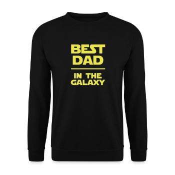 Best dad in the galaxy - Unisex Pullover - Schwarz - Vorne - Alina (178cm) & Michal (187cm)