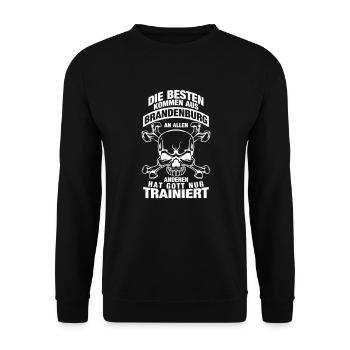 Brandenburg - Unisex Pullover - Schwarz - Vorne - Alina (178cm) & Michal (187cm)