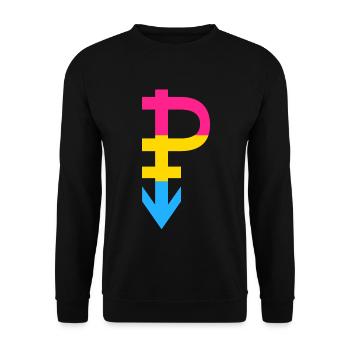 Pansexuell - LGBT CSD Pan - Unisex Pullover - Schwarz - Vorne - Alina (178cm) & Michal (187cm)