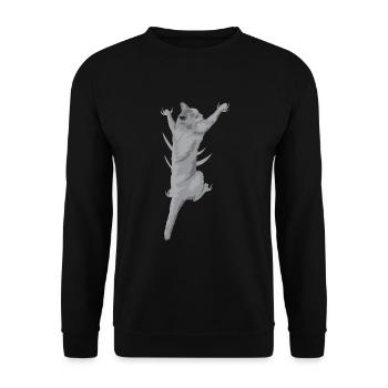 Cat Climbing 3D (cat) - Unisex Sweatshirt - black - Front - Alina (178cm) & Michal (187cm)
