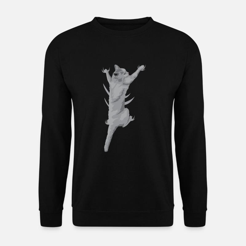 Cat Climbing 3D (cat) - Unisex Sweatshirt - black