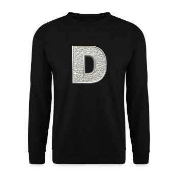 D, letter, letter D, initial, initial D, monogram, - Unisex Pullover - Schwarz - Vorne - Alina (178cm) & Michal (187cm)
