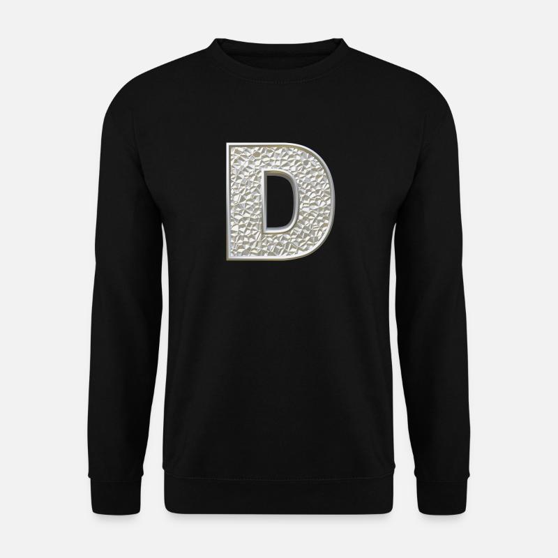 D, letter, letter D, initial, initial D, monogram, - Unisex Pullover - Schwarz