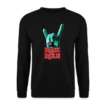 RockNRole V.1 - Sweat-shirt Unisexe - noir - Devant - Alina (178cm) & Michal (187cm)