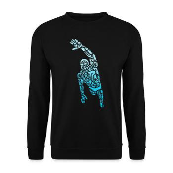 Schwimmen Schwimmsport Herren Schwimmer Jungen - Unisex Pullover - Schwarz - Vorne - Alina (178cm) & Michal (187cm)