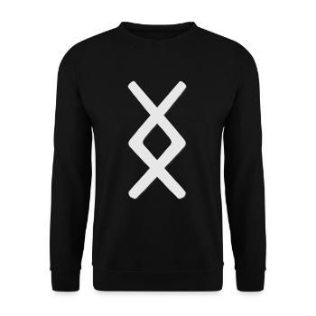 Futhark Runic Alphabet Inguz - Unisex Sweatshirt - black - Front - Alina (178cm) & Michal (187cm)