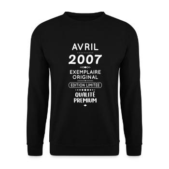 18th Birthday - April 2007 Original - Unisex Sweatshirt - black - Front - Alina (178cm) & Michal (187cm)