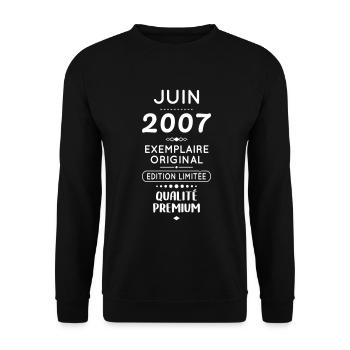 18th Birthday - June 2007 Original - Unisex Sweatshirt - black - Front - Alina (178cm) & Michal (187cm)