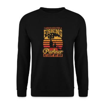 Partenaire de pêche - Sweat-shirt Unisexe - noir - Devant - Alina (178cm) & Michal (187cm)
