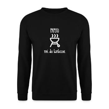 Papou le roi du barbecue - Sweat-shirt Unisexe - noir - Devant - Alina (178cm) & Michal (187cm)