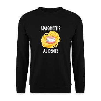 spaghettis al dente - Sweat-shirt Unisexe - noir - Devant - Alina (178cm) & Michal (187cm)