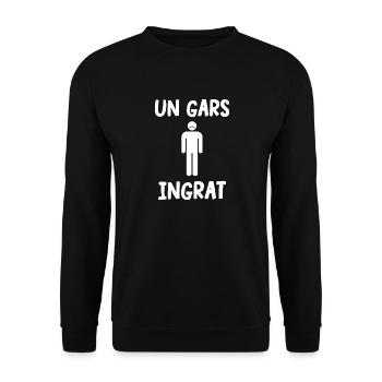 un gars ingrat - Sweat-shirt Unisexe - noir - Devant - Alina (178cm) & Michal (187cm)