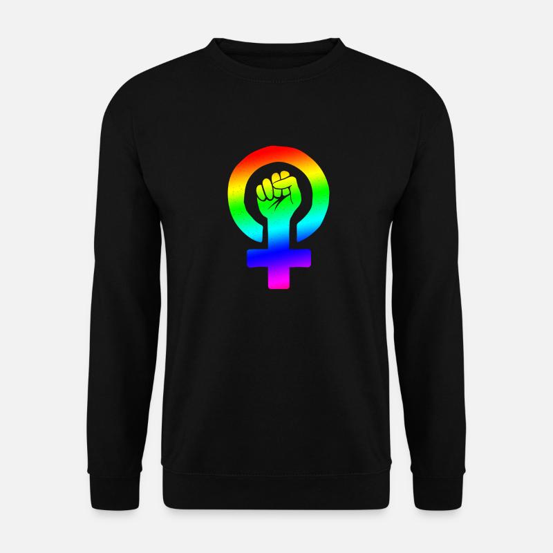 Regenbogen-feministische Faust - Unisex Pullover - Schwarz