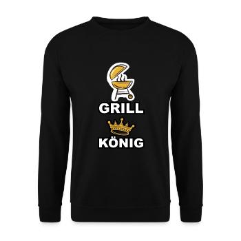 Grill König - Unisex Pullover - Schwarz - Vorne - Alina (178cm) & Michal (187cm)