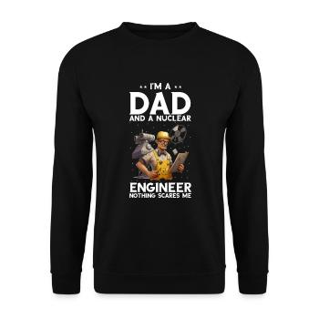 Nuklearingenieur für Kernkraftwerk und Kernenergie - Unisex Pullover - Schwarz - Vorne - Alina (178cm) & Michal (187cm)
