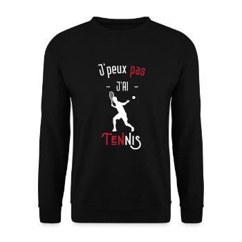 J'peux pas j'ai tennis - Sweat-shirt Unisexe - noir - Devant - Alina (178cm) & Michal (187cm)