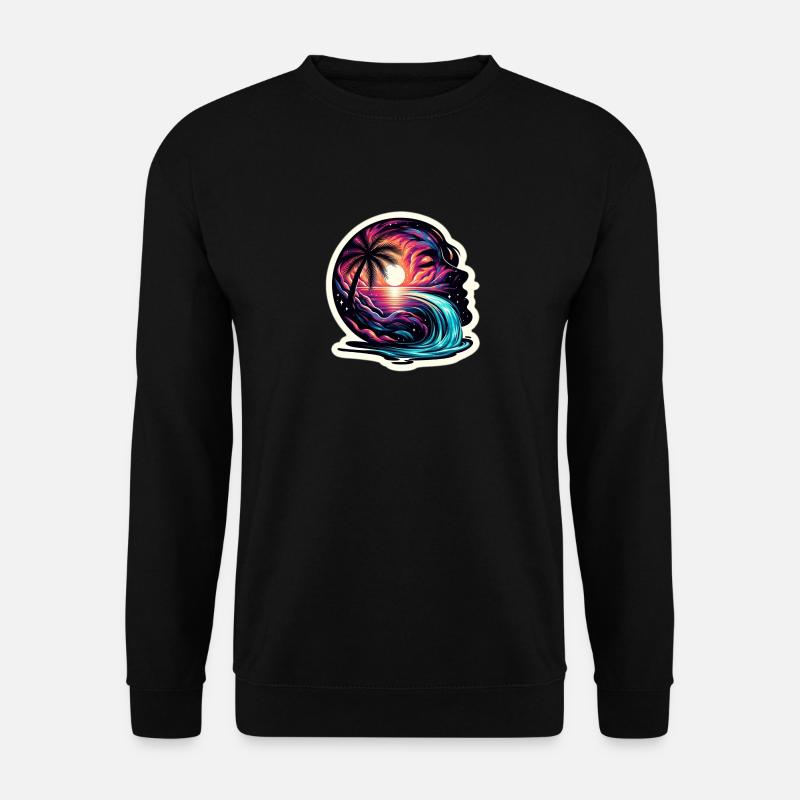 Palm and Galaxy - Unisex Sweatshirt - black