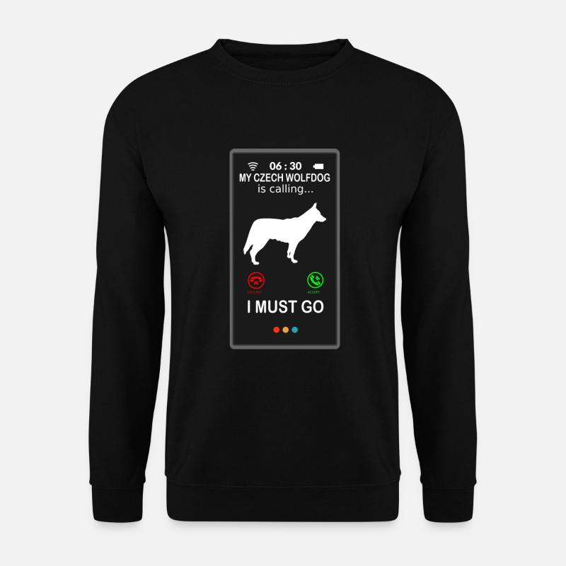 Tschechoslowakischer Tschechisch Wolfshund ruft an - Unisex Pullover - Schwarz