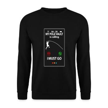 Pole Vault Pole Vault Saying Funny Joke - Unisex Sweatshirt - black - Front - Alina (178cm) & Michal (187cm)