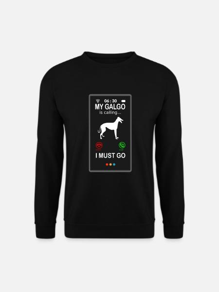 Galgo Espanol Windhund Greyhound is Calling - Unisex Pullover - Schwarz