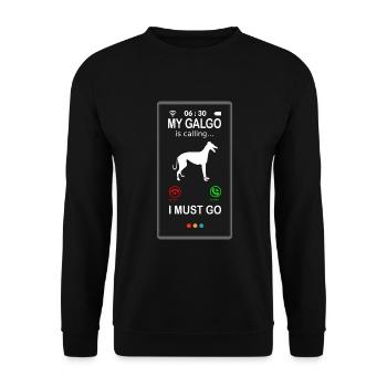 Galgo Español chien Greyhound Dicton appelle - Sweat-shirt Unisexe - noir - Devant - Alina (178cm) & Michal (187cm)