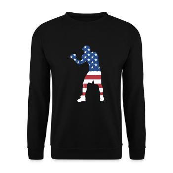 Sport Us Flag Boxing - Unisex Sweatshirt - black - Front - Alina (178cm) & Michal (187cm)