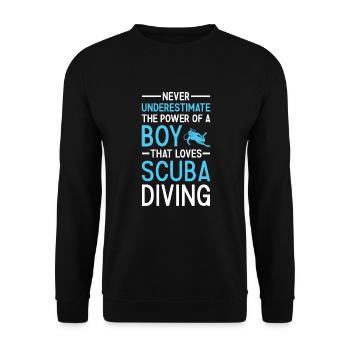 Plongeur sous-estimé : ne sous-estimez jamais le pouvoir d’un garçon - Sweat-shirt Unisexe - noir - Devant - Alina (178cm) & Michal (187cm)
