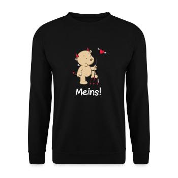 Engel_Teufel Meins - Unisex Pullover - Schwarz - Vorne - Alina (178cm) & Michal (187cm)