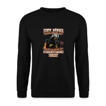 Feuerwehr - Bart - Unisex Pullover - Schwarz - Vorne - Alina (178cm) & Michal (187cm)