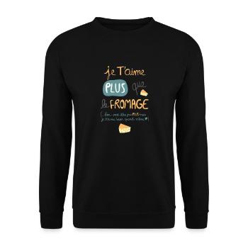 fromage - Sweat-shirt Unisexe - noir - Devant - Alina (178cm) & Michal (187cm)