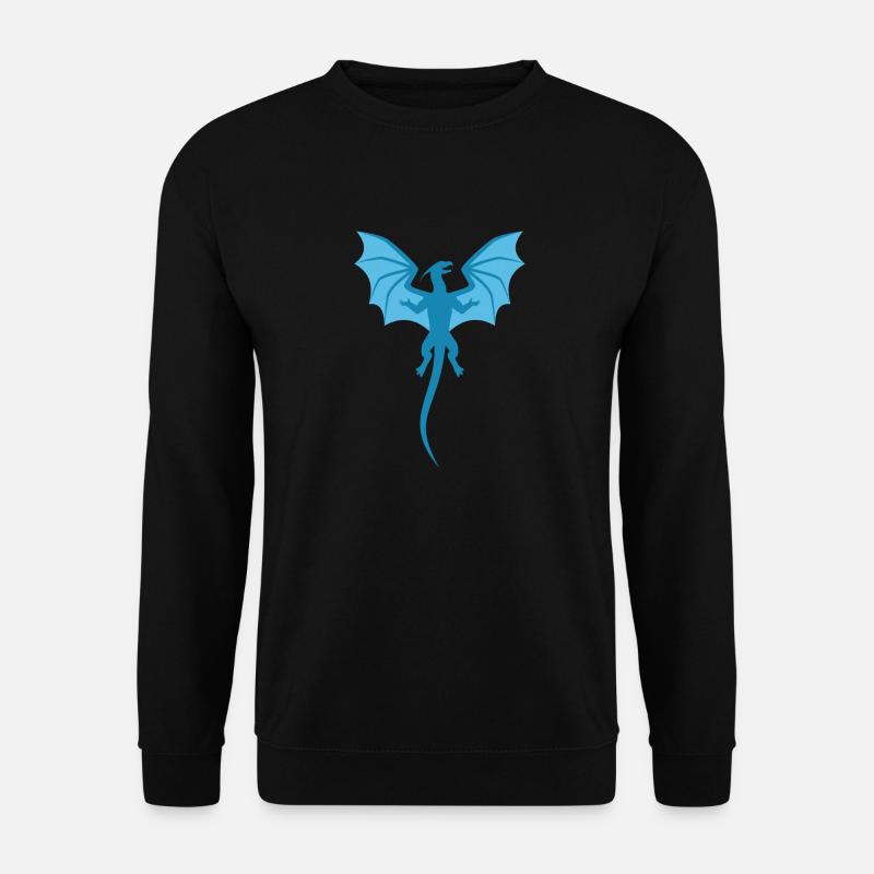 Drache Blau - Unisex Pullover - Schwarz