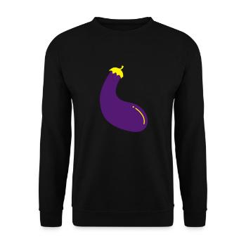 Aubergine - Unisex Pullover - Schwarz - Vorne - Alina (178cm) & Michal (187cm)