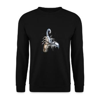 Sternzeichen Skorpion - Unisex Pullover - Schwarz - Vorne - Alina (178cm) & Michal (187cm)