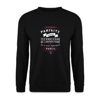 Tech-de-lab Parfaite - Sweat-shirt Unisexe - noir - Devant - Alina (178cm) & Michal (187cm)