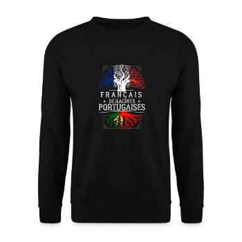Racines Portugaises - Sweat-shirt Unisexe - noir - Devant - Alina (178cm) & Michal (187cm)