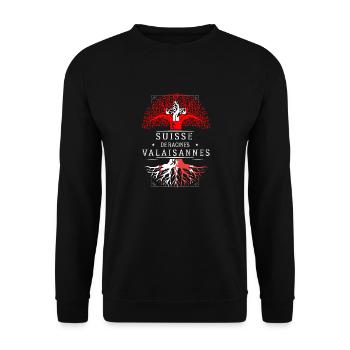 Racines Valaisannes - Sweat-shirt Unisexe - noir - Devant - Alina (178cm) & Michal (187cm)