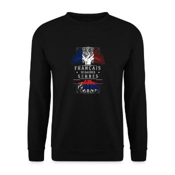 Racines Serbes - Sweat-shirt Unisexe - noir - Devant - Alina (178cm) & Michal (187cm)