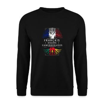 Racines Camerounaises - Sweat-shirt Unisexe - noir - Devant - Alina (178cm) & Michal (187cm)
