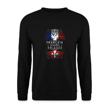 Racines Suisses - Sweat-shirt Unisexe - noir - Devant - Alina (178cm) & Michal (187cm)