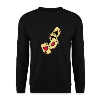 Poker Cards Game Ace Heart Spade Cross Caro Tattoo - Sweat-shirt Unisexe - noir - Devant - Alina (178cm) & Michal (187cm)