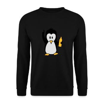 Ivre beuverie bière pingouin - Sweat-shirt Unisexe - noir - Devant - Alina (178cm) & Michal (187cm)